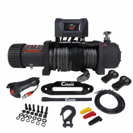 CARBON WINCH HPS 12V 6.126kg - 13.500lb Cable Sintético - FYVAR 4x4