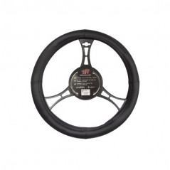 Funda de volante BTR de piel negra lisa, diámetro 41cm - FYVAR 4x4