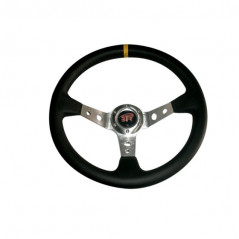 Volante BTR WRC3 piel lisa Negro/Plata 350mm - FYVAR 4x4